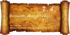 Kossuth Abelárd névjegykártya